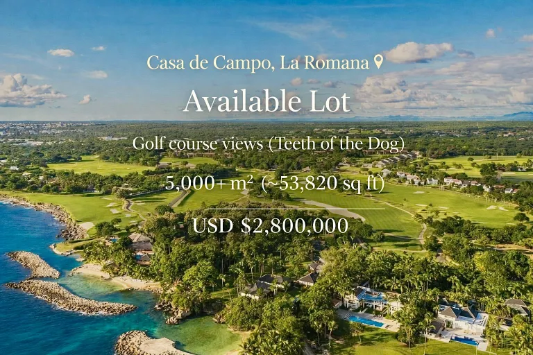 Prime Lot for Sale Teeth of the Dog Golf Course Views | Casa de Campo, La Romana